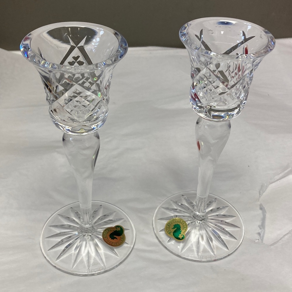 Waterford Crystal 6” Candlestick, pair